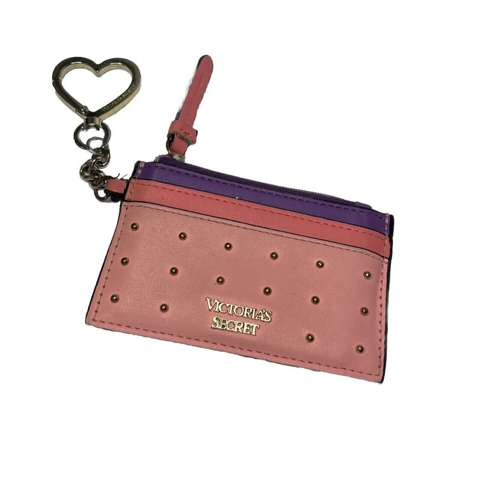 Victoria's Secret keychain card case wallet Pink Purple